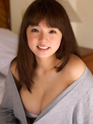 Ai Shinozaki  Asian with huge knockers plays with pillows in bed